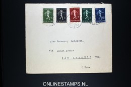 Netherlands: Airmail Cover Rotterdam - San Antonio USA To SS Blommersdyk 1939 NVPH 327-331 - Covers & Documents