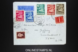 Netherlands: Airmail Cover Leiden To San Antonio Texas USA 1950 NVPH 556 - 560 - Storia Postale