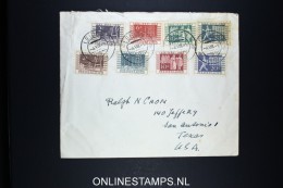 Netherlands: Airmail Cover Leiden To San Antonio USA 1952 NVPH 588- 591  + 592 - 595 - Storia Postale