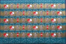 Denmark Christmas Seal 1956 MNH Full Sheet Easily Folded   Christmas Tree Decorations - Ganze Bögen