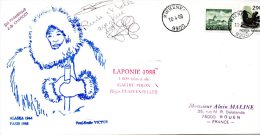 NORVEGE. Belle Enveloppe Ayant Circulé En 1988. Laponie 1988 : 1000 Kms à Ski. Oblitération : Kirkenes. - Arctic Expeditions