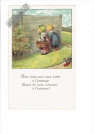 Illustrateur EBNER Pauli -  N°1028 - Enfants Fillette Garçon - Cheval à Roulettes - Ebner, Pauli