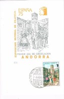 12088. Tarjeta Maxima ANDORRA Española 1975. Cartero Rural Exfilna España 75 - Cartas & Documentos