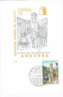 12088. Tarjeta Maxima ANDORRA Española 1975. Cartero Rural Exfilna España 75 - Lettres & Documents