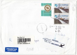 1336FM- GAS PIPE, FOLKLORE CERAMIC PLATE, STAMPS ON REGISTERED COVER, 2010, ROMANIA - Covers & Documents