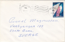 14652- CHRISTMAS, STAMP ON COVER, 1986, ICELAND - Storia Postale