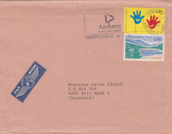 1381FM- SCHOOL, LAKE, STAMPS ON COVER, 1994, ANDORRA - Briefe U. Dokumente