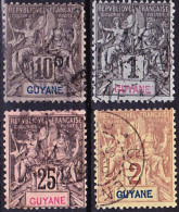 Guyane Francaise Oblitere O, Yvert 30, 31, 34 Et 37 2013-0274 - Usados