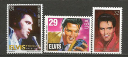 ELVIS.  25 Ans De La Disparition Du King.   3 T-p Neufs ** Des Etats-Unis,îles Marshall,Uruguay.  Côte 12,00 € - Elvis Presley