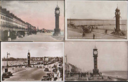 FOUR OLD POSTCARDS OF WEYMOUTH CLOCK TOWER ESPLANADE DORSET - Weymouth