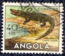 Angola 1953 Oblitéré Rond Used Animaux Sauvages Faune Crocodilo Crocodile - Angola