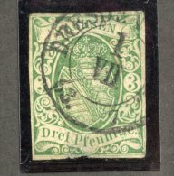 GS-1018  Saxony 1851  Michel #2  (o)   Scott 2  ~ Offers Welcome! ~ - Saxony