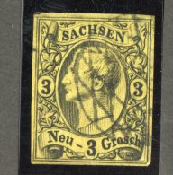 GS-1028  Saxony 1855  Michel #11  (o)  Scott #12  ~ Offers Welcome! ~ - Sachsen