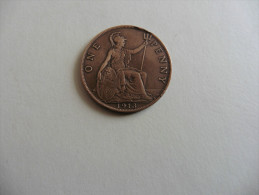 Grande Bretagne : One Penny  1913  Georges V - Sonstige & Ohne Zuordnung