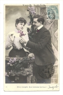 Cp, Couple, Elle A Accepté....., Voyagée 1904 - Paare