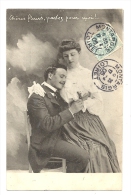 Cp, Couple, Chères Fleurs, Parlez Pour Moi, Voyagée 1905 - Paare