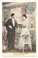 Cp, Couple, VI - Mais Peu De Thé....., Voyagée 1905 - Paare