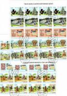 Historische Marken 500 Jahre Entdeckung Amerikas Kuba 3042/61,ZD+4xKB O 40€ Bloc Stamp On Stamp History Sheetlet Bf Cuba - Blocs-feuillets