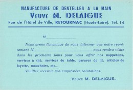 43 - Retournac - Manufacture De Dentelles - Haute-Loire -  Voir Scan - Retournac