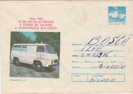 14721- FIRST AID, AMBULANCE SERVICE, COVER STATIONERY, 1981, ROMANIA - First Aid