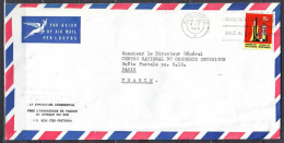 Lettre  De  PRETORIA   Le  8  X 1969  Pour  PARIS   De L AMBASSADE De FRANCE  Timbre SEUL Sur LETTRE  Par Avion - Brieven En Documenten