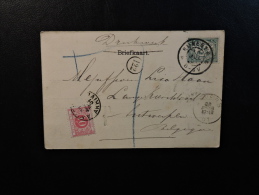 Nijmegen To Antwerpe 1901 Taxe Taxes Belgium Tax Stamp - Storia Postale