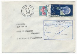 Enveloppe - Premier Vol LUFTHANSA - Nice Cote D'Azur => Palma - LH 178 - 5 Avril 1963 - Eerste Vluchten
