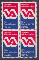 United States 1980 Veterans Administration 1v Bl Of 4 ** Mnh (20254) - Other & Unclassified