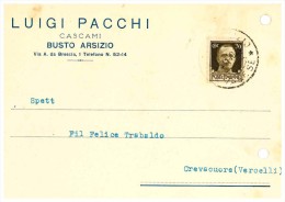 BUSTO ARSIZIO - CARTOLINA COMMERCIALE DITTA LUIGI PACCHI - Busto Arsizio