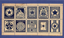 Lote De 10 SELOS / Vinhetas ESPERANTO LINGUO INTERNACIA Cinderella Poster Stamps Sheet. SET Of 10 - Local Post Stamps