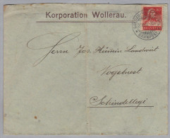 Heimat Bahnlinien Goldau-Rapperswil 1918-12-27 Bahnpost Auf Brief - Railway