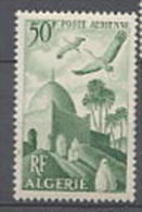 Algérie P. A. N° 9 X   Marabout, 50 F. Vert  Trace De Charnière Sinon TB - Poste Aérienne