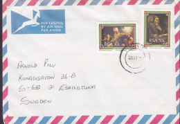 South Africa Airmail Lugpos Par Avion PENNINGTON Natal 1987 Cover Brief Rembrandt Tuberculosis Christmas Seal (2 Scans) - Brieven En Documenten