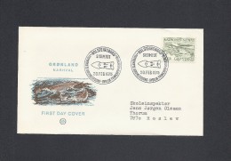 Whale On  Greenland Fdc.  H-249 - Ballenas