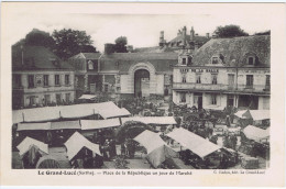 72 - Le Grand Lucé (Sarthe) - Place De La République Un Jour De Marché - Le Grand Luce