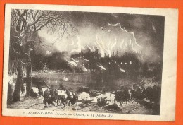 XAC-20  Incendie Du Chateau De Saint-Cloud Par Les Prussiens Le 13 Octobre 1870. Armoirie De Saint-Cloud Au Dos.Non Circ - Catastrofi