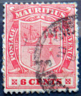 MAURITIUS 1910 6c Arms USED - Mauritius (...-1967)