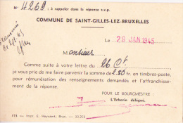 Commune De SAINT GILLES BRUXELLES 01/1945 - St-Gillis - St-Gilles