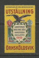 SCHWEDEN Sweden 1915 Reklamemarke Advertising Stamp Exposition Ausstellung MNH - Nuovi