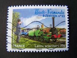 OBLITERE ANNEE 2014 N°999 BUDDICOM 33 HAUTE NORMANDIE DU CARNET LA GRANDE EPOPEE DU VOYAGE EN TRAIN AUTOCOLLANT ADHESIF - Used Stamps