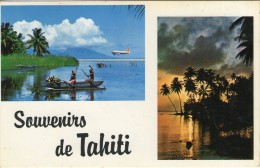 W29 / OCEANIE FORMAT CPA SOUVENIR DE TAHITI  VOYAGEE   VOIR DOS - Tahiti