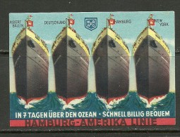 Germany Reklamemarke Hamburg - Amerka Linie MNH - Maritime