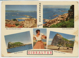 Greeting From Gibraltar P. Used 1963 Airfield Beautiful Girl Some Defects - Gibraltar