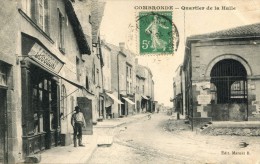 CPA 63 COMBRONDE QUARTIER DE LA HALLE - Combronde