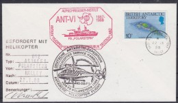 British Antarctic Territory 1988 Heli Flight (22.1.88) From Polarstern To  Halley Cover Si Pilot (20315) - Other & Unclassified