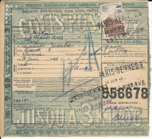 COLIS POSTAUX - 1943 - BULLETIN D'EXPEDITION De PARIS Pour SAUMUR - Lettres & Documents