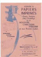 Buvard Papeteries MONTGOLFIER Fils & Cie 29, Rue Sadi-Carnot Sainte Savine AUBE Papiers Imprimés Pour Boucherie - Papeterie
