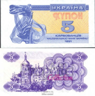 Ukraine 83a Bankfrisch 1991 5 Karbovantsir - Ukraine