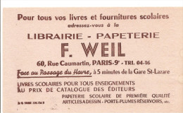 Buvard Librairie Papeterie F. Weil 60, Rue Caumartin Paris 9 ème - Papeterie
