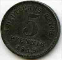 Allemagne Germany 5 Pfennig 1919 E J 297 KM 19 - 5 Pfennig